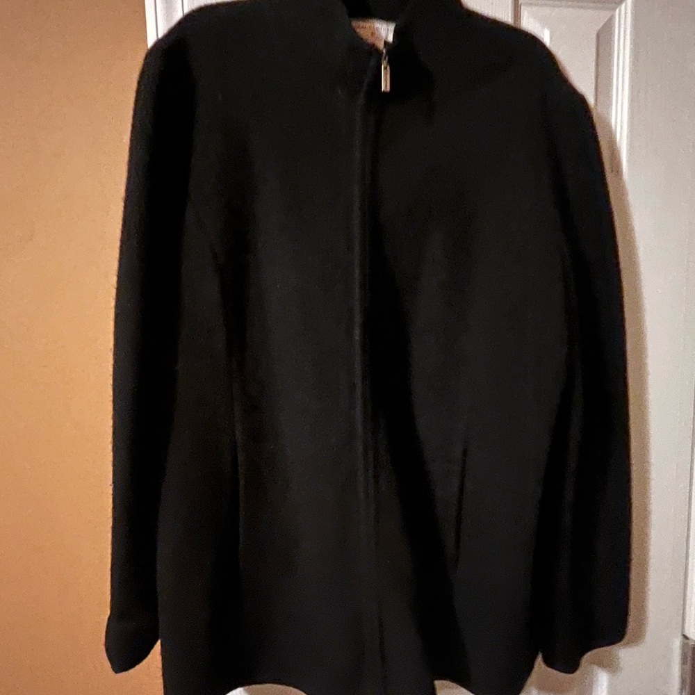 Womens Black Boiled Wool Jacket